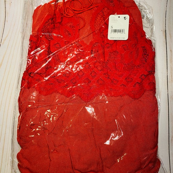 Free People One Adella Maxi Slip red NWT - Picture 7 of 8